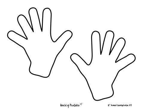 32 Printable Hand Outline Templates for Creative Activities