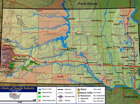 Minnesota south Dakota Border Map Geography Of south Dakota Wikipedia ...