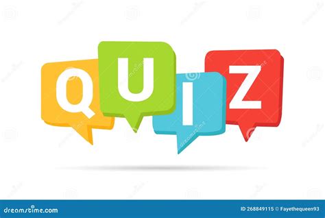 Quiz Logo With Speech Bubble Symbols, Concept Of Questionnaire Show Sing, Quiz Button. Vector ...