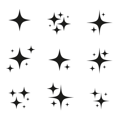 Set of original vector stars sparkle firework, decoration twinkle ...