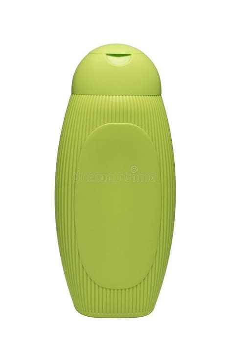 Green Shampoo or Shower Gel Bottle Curved Shape Isolated on White ...