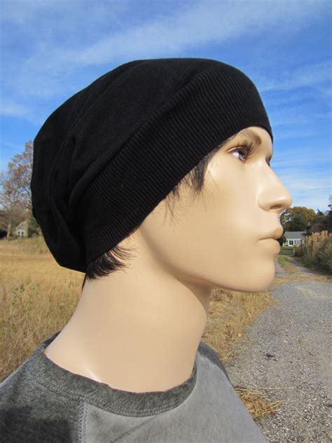 Black Slouchy Beanies Men Slouch Beanie Tams Lightweight - Etsy