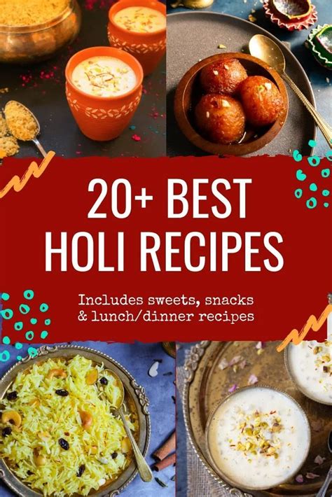 A wonderful list of Holi sweets and snack recipes , along with a lunch menu for your Holi party ...