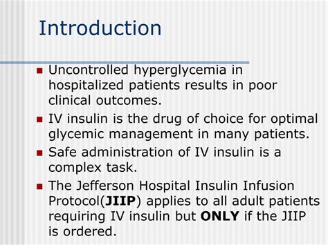 PPT - A Nurse Managed Computerized Program For Continuous IV Insulin Infusion:JIIP(Jefferson ...