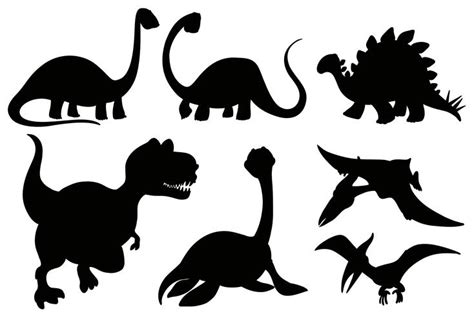 Silueta de dinosaurios sobre fondo blanco 432126 Vector en Vecteezy