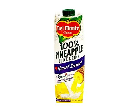 Del Monte 100% Pineapple Juice Drink Heart Smart 1L