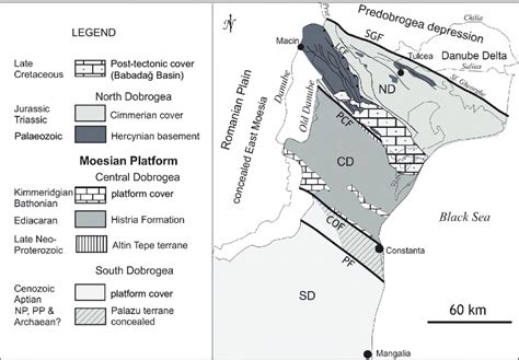 Schematic map showing the main structural units of Dobrogea (modifi ed... | Download Scientific ...