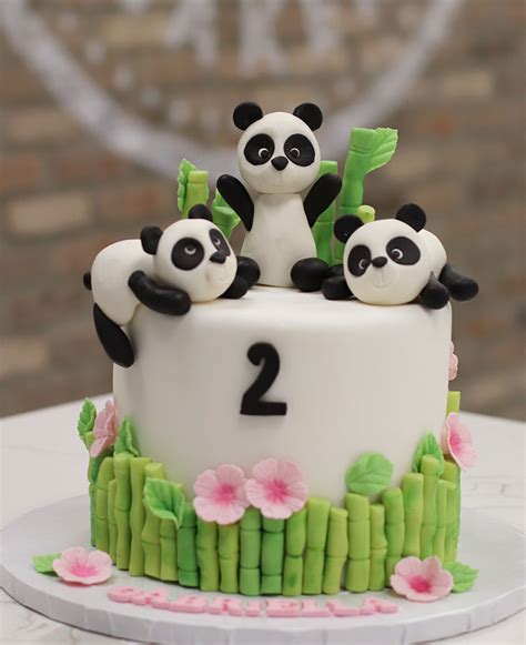 Sculpted Panda Bear Themed Birthday Cake