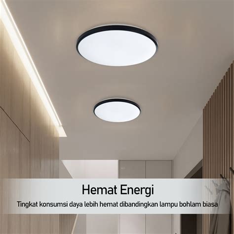 HONGYUAN Lampu Plafon LED Modern Ceiling Light 24W 28 cm 3 in 1 Color - EPS28 - Black ...