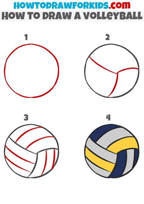 How to Draw a Volleyball - Easy Drawing Tutorial For Kids