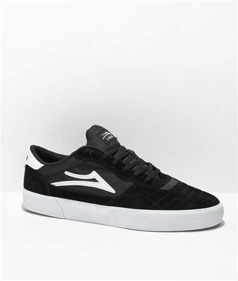 Lakai Cambridge Black & White Suede Skate Shoes