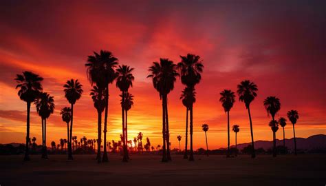 dramatic palm tree silhouette of desert sunset Generative AI 32174060 Stock Photo at Vecteezy