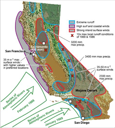 Summary map of some extreme weather conditions resulting from the... | Download Scientific Diagram