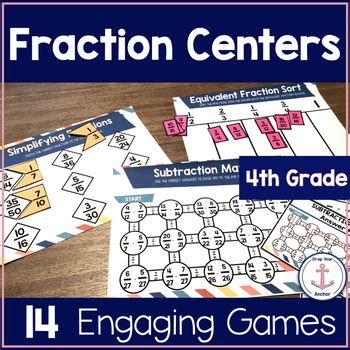 Fraction Games 4th Grade by Drop Your Anchor | Teachers Pay Teachers