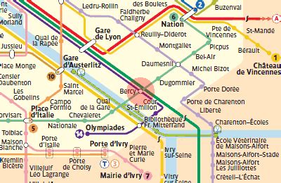 Bercy station map - Paris Metro