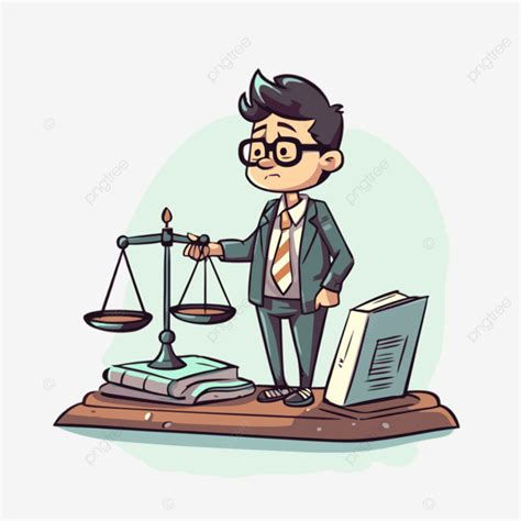 Accountable Clipart Funny Cartoon Lawyer Cartoon Man In Suit And Glasses With Scales Of Justice ...