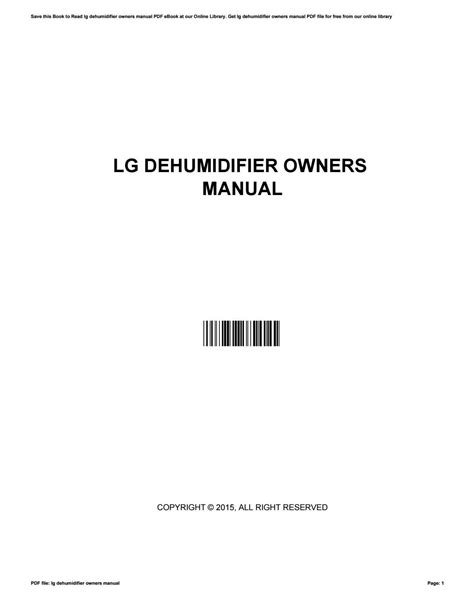 Lg dehumidifier owners manual by HarleyLuciani3272 - Issuu