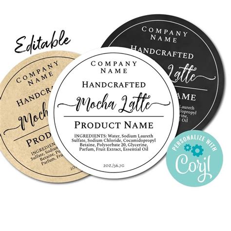 Editable Circle Label. Simply Natural Sticker Template. - Etsy | Sticker template, Sticker ...