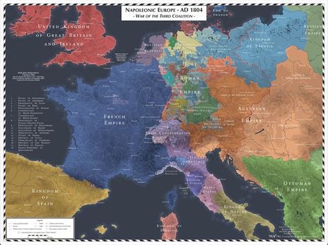 Napoleonic Europe - 1804 - Second Coalition [3958x2972] [OC] : r/MapPorn