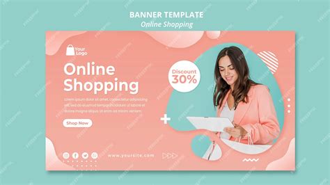 Free PSD | Banner template with online shoppings