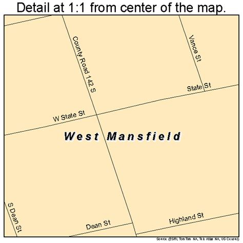 West Mansfield Ohio Street Map 3983818