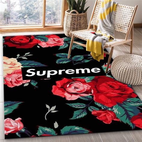 Gucci Ft Supreme Area Rug For Christmas Bedroom Rug Family Gift US ...