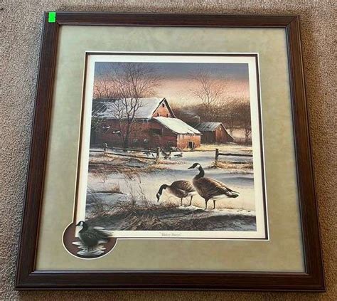 Terry Redlin “Winter Haven” Picture framed & matted - 19.5”x20.75” - Metzger Property Services, LLC