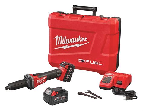 MILWAUKEE Cordless Die Grinder Kit, Battery Included, 18.0 V V, In-Line ...