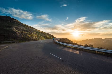 Wallpaper : sunlight, landscape, sunset, sea, hill, sky, sunrise ...