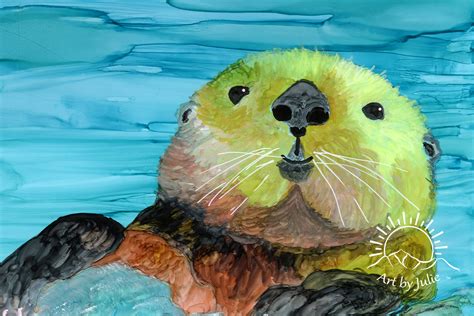 Smiling Sea Otter - Art by Julie Greene-Graham