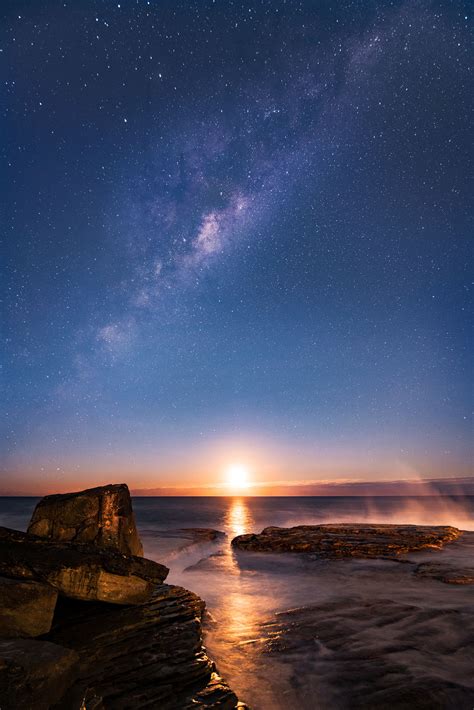 Moonrise over the Ocean - Anton Gorlin Landscape Photography