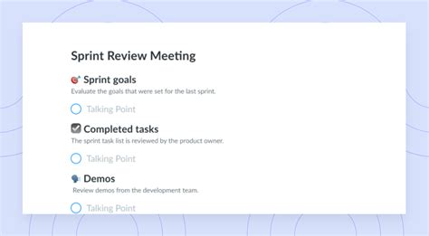 Sprint Review Template + AI Meeting Management