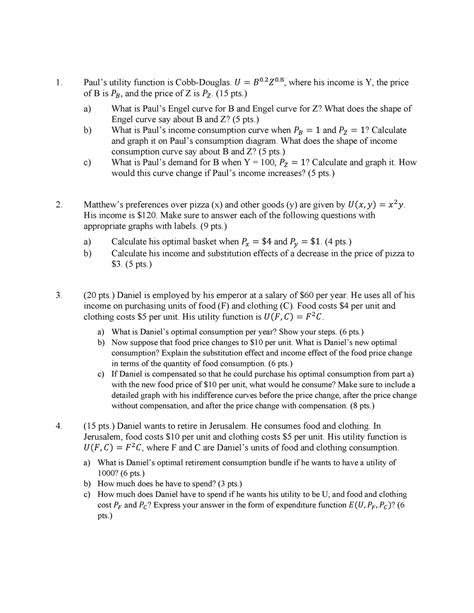 Engel curve from utility function - Google Search - Paul’s utility function is Cobb-Douglas. 𝑈 ...