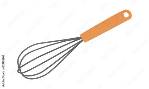 Simple whisk watercolor drawing vector illustration isolated on white background. Balloon whisk ...