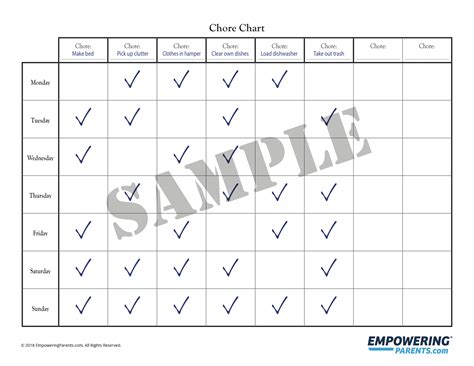 Free Printable Chore Behavior Charts For Kids