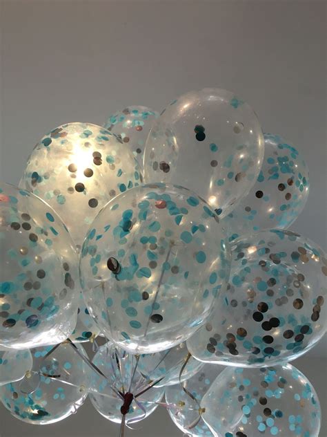 Blue confetti balloons … | Baby shower balloons, Balloon birthday themes, Balloons and more