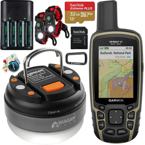 Garmin GPSMAP 65 Handheld Outdoor GPS Navigator with U.S. & Canada Maps GNSS Satellite Multi ...