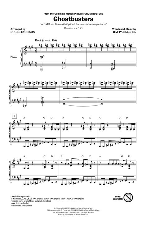 Ghostbusters | Sheet Music Direct