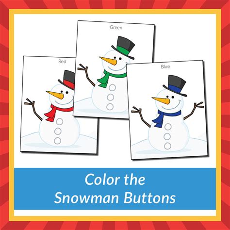 Color the Snowman Buttons - Gift of Curiosity