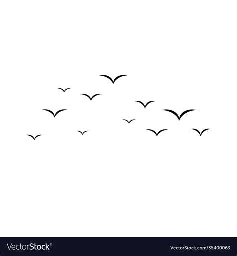 Flock flying birds bird silhouettes Royalty Free Vector