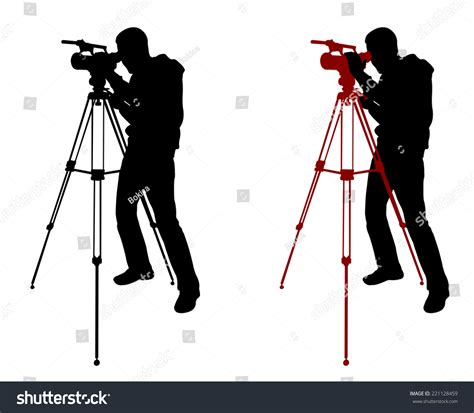 Cameraman Silhouette Stock Vector (Royalty Free) 221128459 | Shutterstock