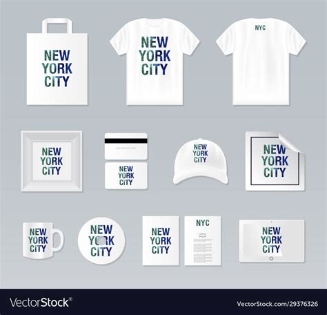 Variety corporate business merchandise Royalty Free Vector