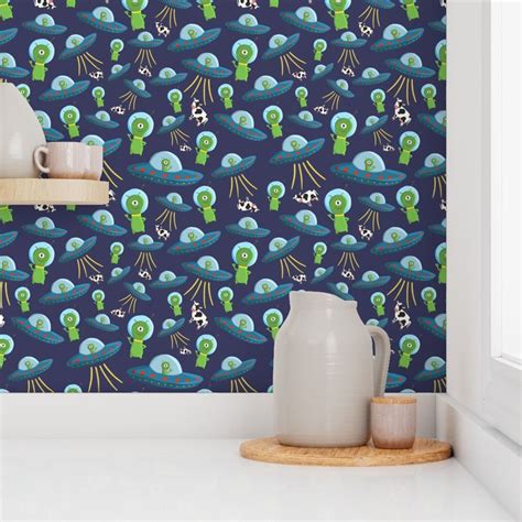 Alien Abduction Wallpaper | Spoonflower