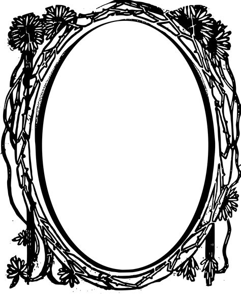 Clipart - Circle Frame Flowers