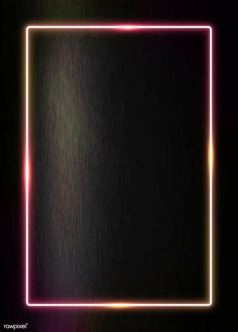 Rectangle neon frame on a black background vector | premium image by rawpixel.com / m… | Black ...