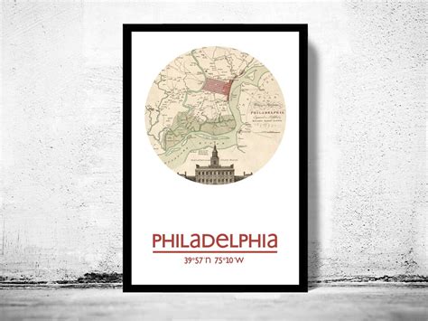 PHILADELPHIA City Poster City Map Poster Print Vintage - Etsy