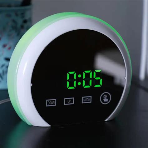 Digital Alarm Clock Night Light Colorful LED Table Night Light Deask ...