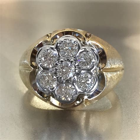 Mens Estate Gypsy Style Diamond Cluster Ring, 1ctw ($995)