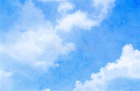 Watercolor of Blue Sky Background Stock Image - Image of backdrop ...