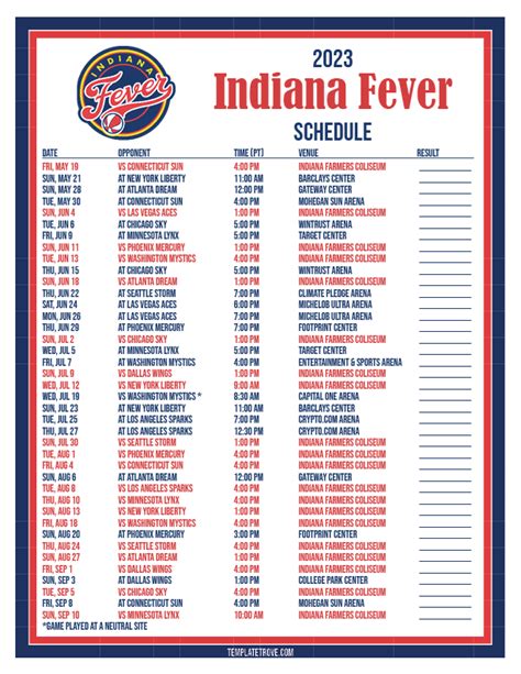 Indiana Fever Schedule Roster - Ryann Claudine